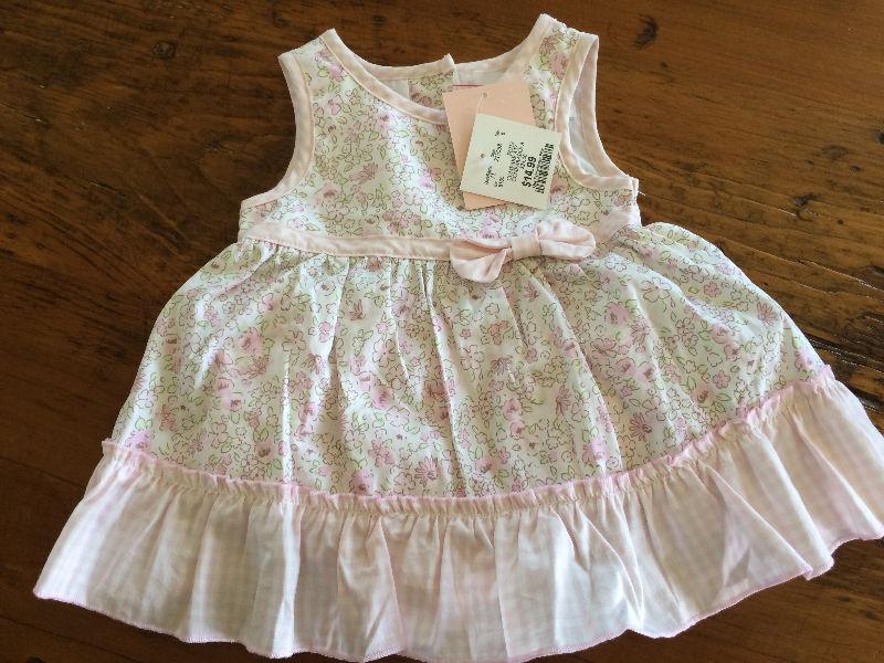 NEW pink summer dress 0-3 mos