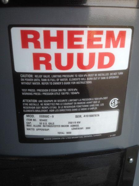 Rheem Heavy Duty Electric commercial water heater-Used 1 month