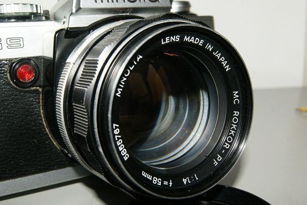 Minolta XG9 camera 58mm f1.4 Lens