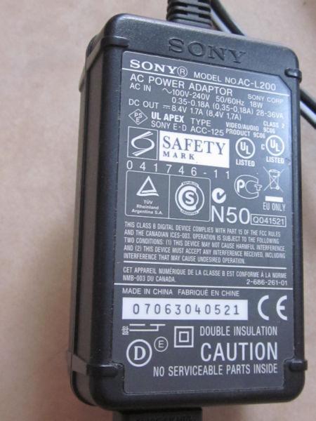 Sony Original AC Power Adapter for camcorders AC-L200