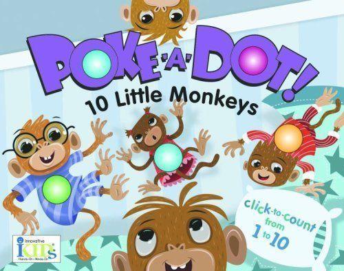 Like New 10 Little Monkeys Poke-A-Dot Kids Lg. Board Book Reg$20