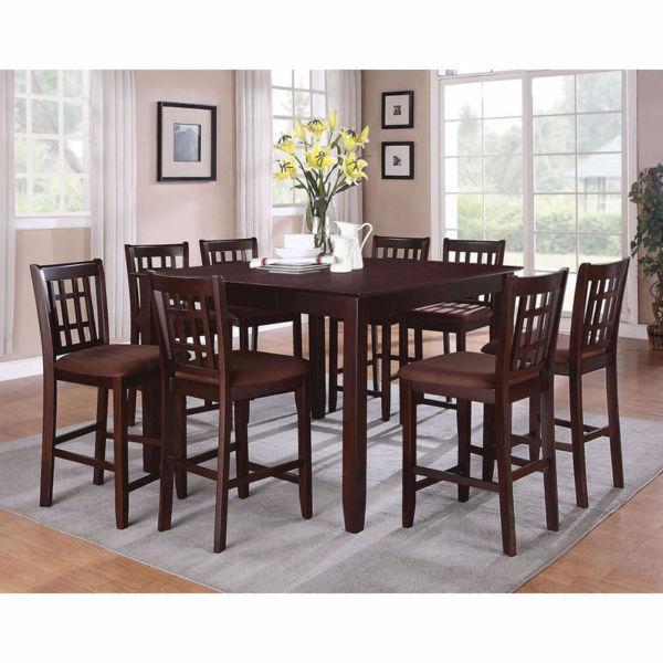 9-Piece Counter Height Dining Set with Butterfly Leaf (seats 8)