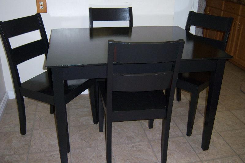 Black Dining Table with 4 Chairs