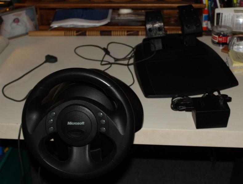 Microsoft Steering wheel and pedals - old school, new price