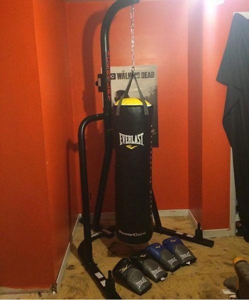 Bran new boxing bag set up