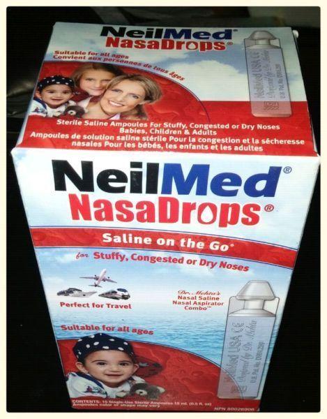 BRAND NEW, UNOPENED BOX OF NEILMED NASADROPS - SALINE ON THE GO