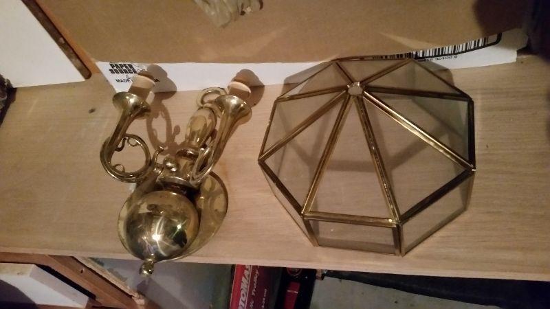 Assorted Solid Brass Antique Light Fixtures