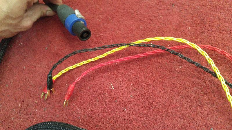 Custom made speakon high level subwoofer cable