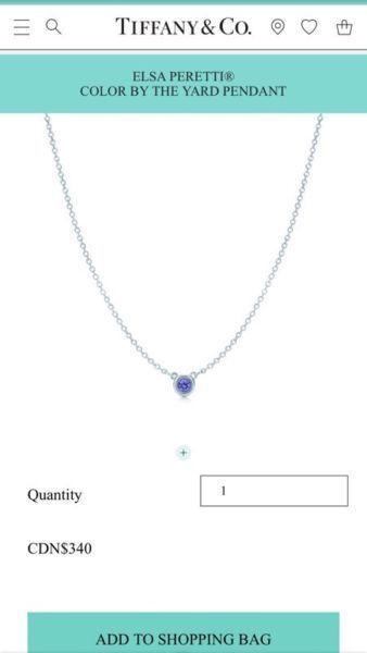 T&CO COLOR BY THE YARD TANZANITE PENDANT NECKLACE - $275 OBO