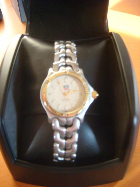 Mens /Woman Midsize Tag Heuer Watch Gold Dial Sapphire Crystal