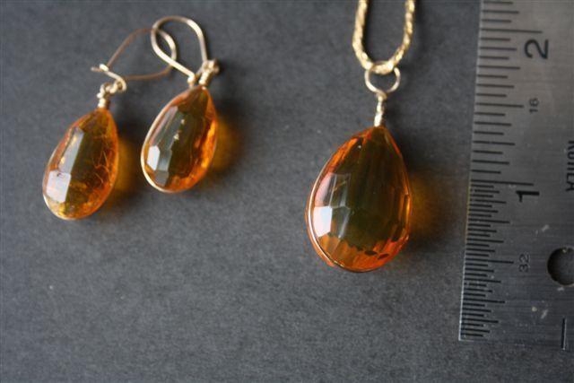 Citrine necklace with matching earrings