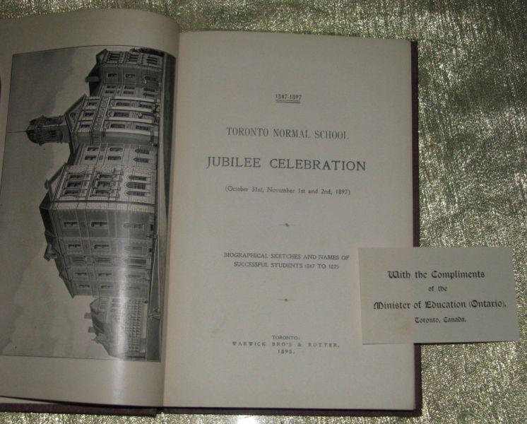 RARE THE  NORMAL SCHOOL 1847-1897 JUBILEE REPORT, 1898