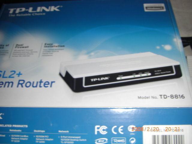 MODEM ROUTER TP LINK ADSL3 MODEL TD-8816