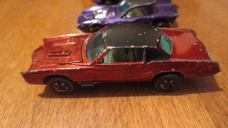 Lot of 5 Redline Hotwheels Diecast Cars 1960's vintage