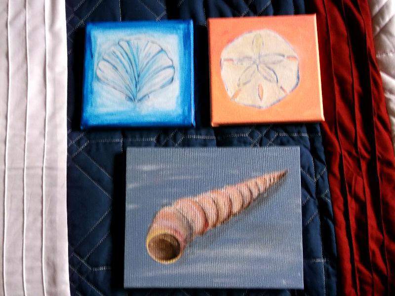 small sea shell paintings