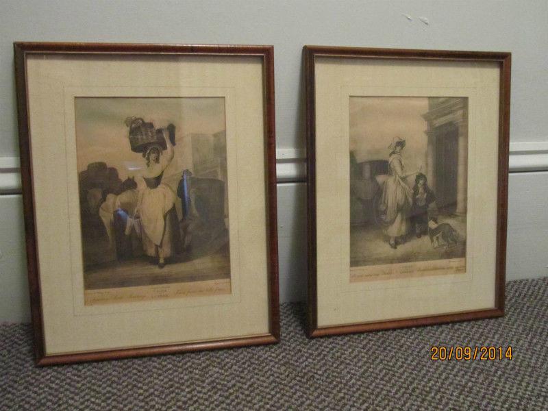 2 Framed Engraved Cries of London Prints