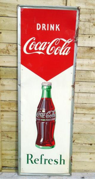 RARE! Vintage 1952 COCA-COLA (54 X 18 Inch) SST Soda Pop Sign