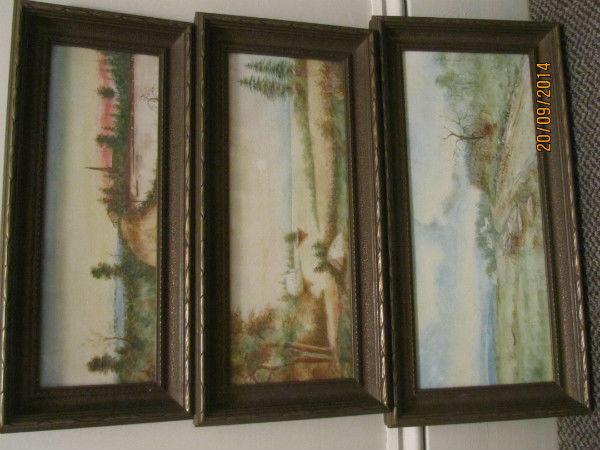Three Antique Original Framed Watercolors