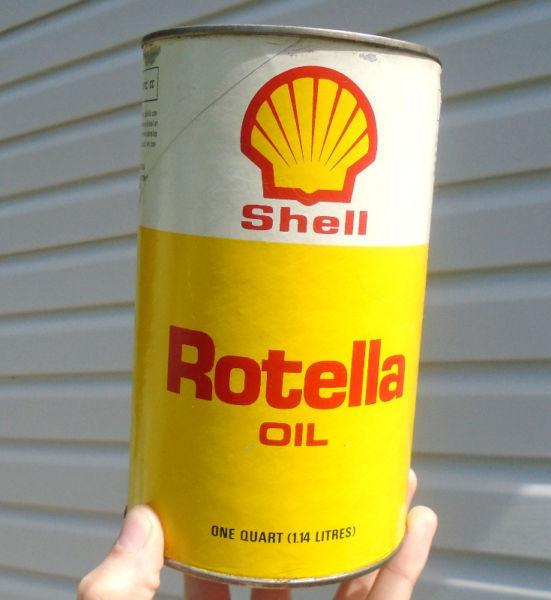 Vintage 1970's Shell Rotella Oil Imperial Quart Can - # 5818