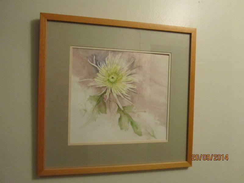 Watercolor Painting of Yellow Flower