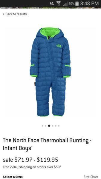 North Face Snowsuit and matching hat