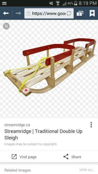 Wooden double sleigh