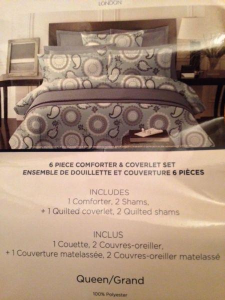 6 pc. Queen Comforter & Coverlet Set