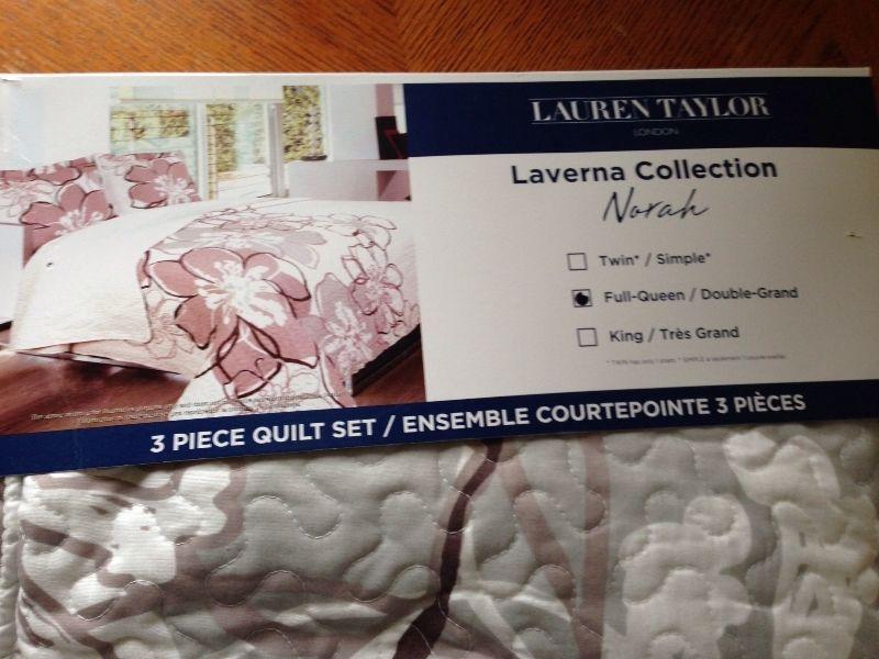 Lauren Taylor 3 pc. Queen Quilt Set