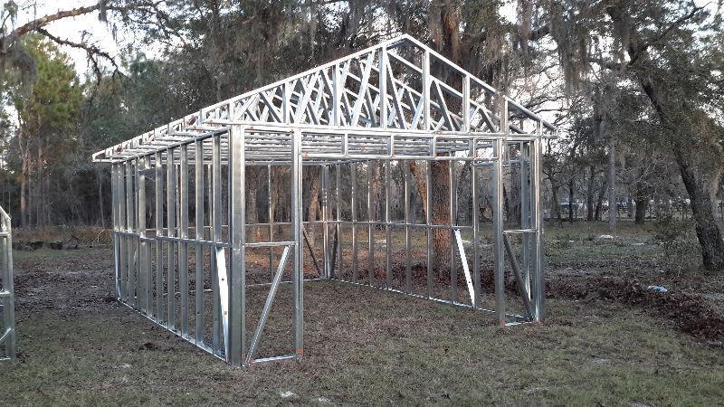 Garage light steel structure. 14' x 20' Frame Kit Only