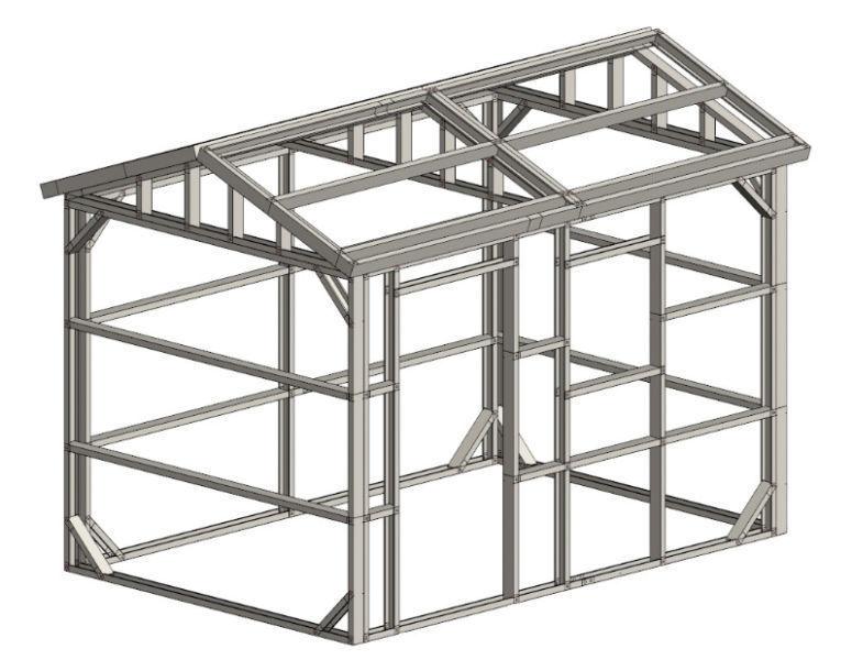 Shed light steel structure 8'x12' Frame Kit Only S812FKO