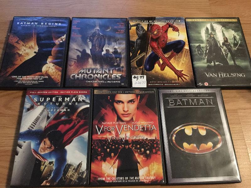Variety of movies- Action, Superhero, Star Trek etc