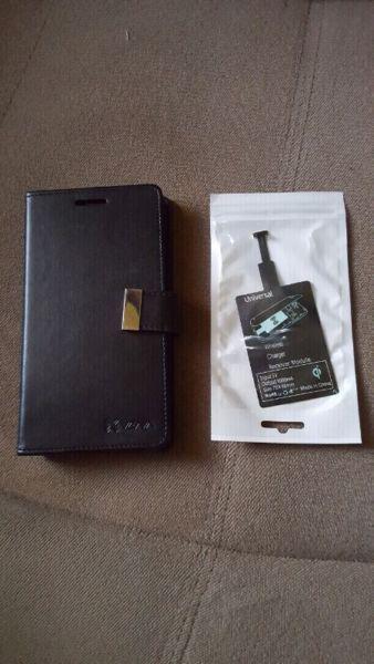 Note 4 wallet case and wireless receiver