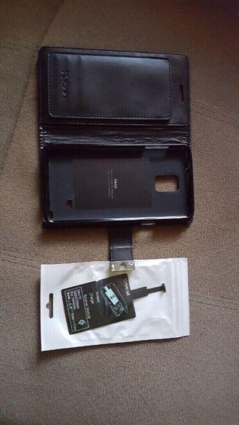 Note 4 wallet case and wireless receiver