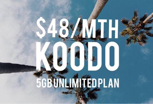 CHEAPEST !! Koodo plan $48 - 5GB UNLIMITED CANADA wide talk BYOP