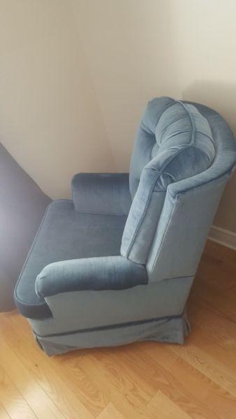 Cozy blue armchair for sale