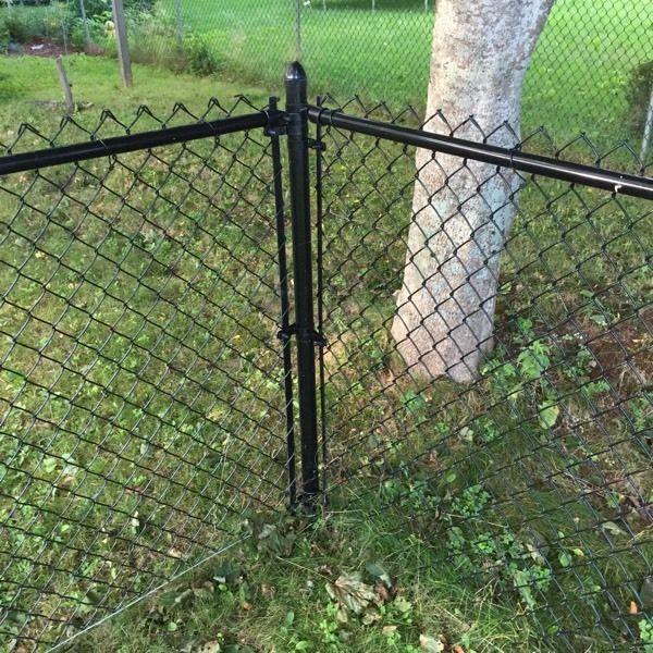 138 feet of black chain link fence