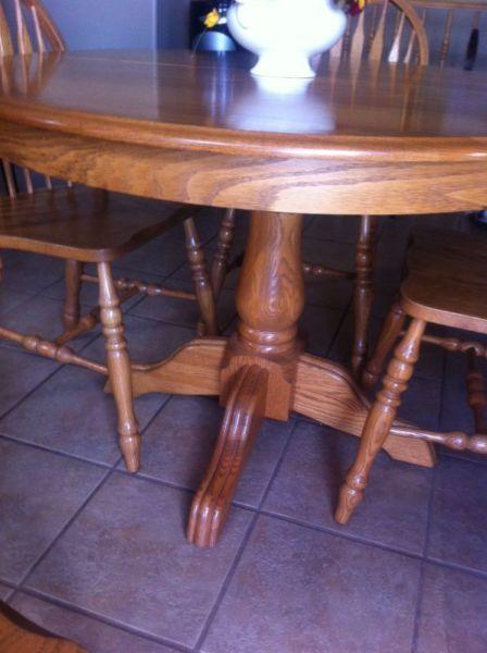 Solid Oak Table and Chairs