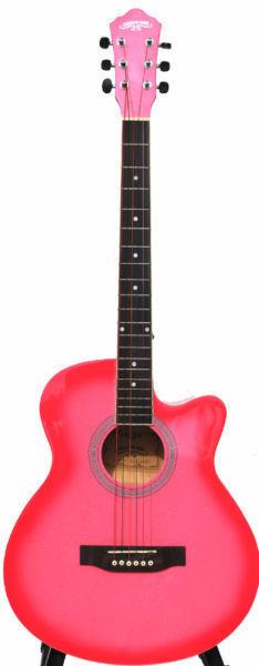 ACOUSTIC GUITAR PINK 40 INCH FOR BEGINNERS IMUSIC32