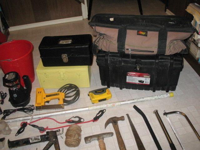 250 tools and accessories, plus 5 tool boxes/storage containers
