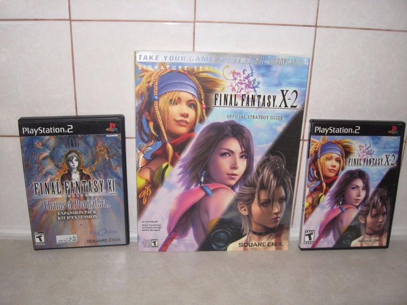 Final fantasy X-1 and X-2 games and X-2 Official strategy book