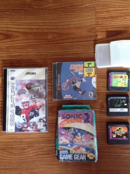 Sega Gamegear Sonic 2, Bartman Radioactive, Jurassic Park, Alien