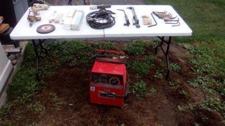 Lincoln welder AC-225 & misc. welding supplies sold as a package