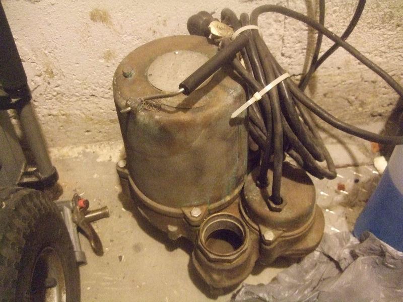 Sewage Ejector Pump, Bronze, rewound with new cord