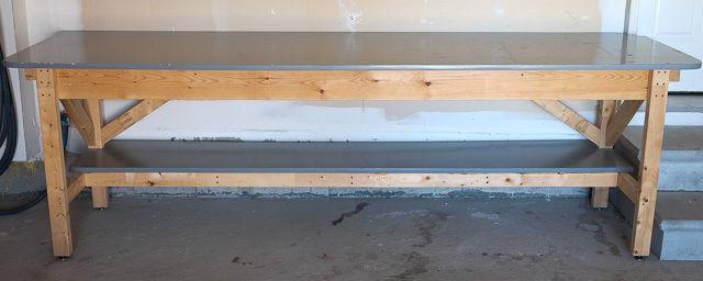 Long Work Bench with Storage Shelf - 97x26x31 - Custom
