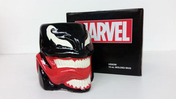 Unused Marvel's Venom 16oz molded mug with packaging