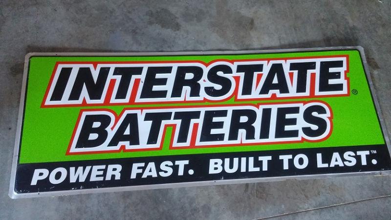 In Box Double Sided Penzoil Sign & Interstate Battery Sign