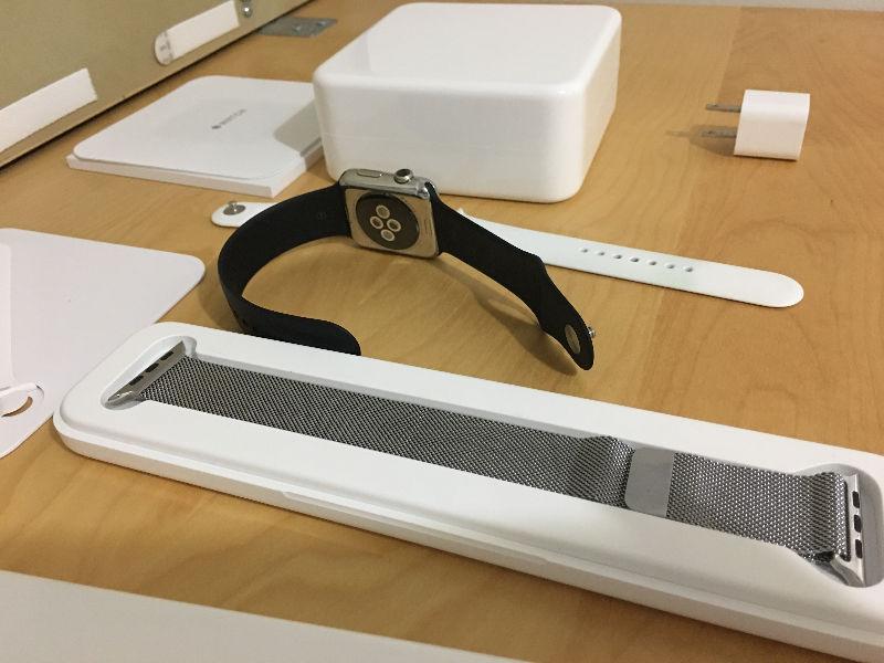 Apple Watch stainless steel 42 mm sport +accessoires + applecare
