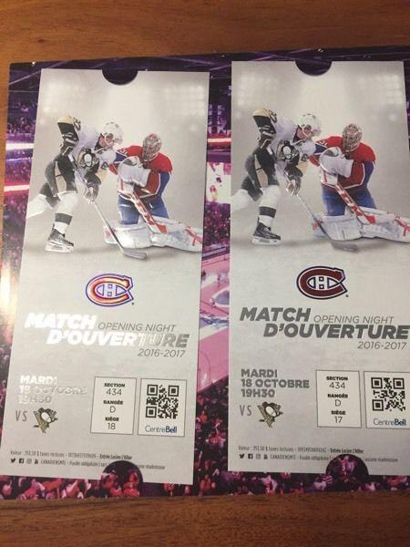 Ouverture/Opening Game  Canadiens VS Pittsburgh Penguins