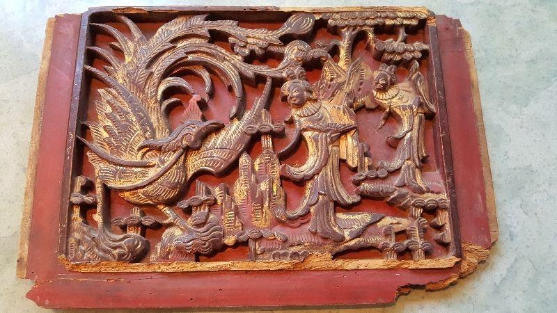 Very old antique Chinese wooden carving