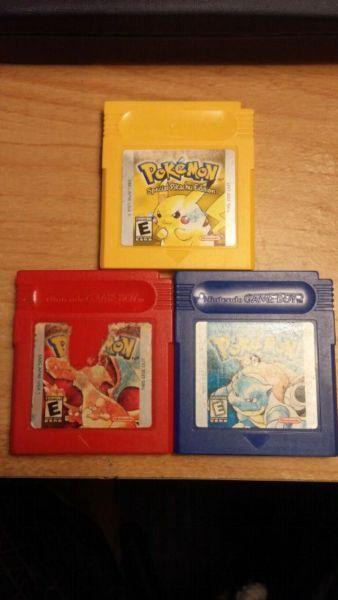 Game boy colour with pokemon games